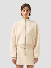 Giacca con Zip Logo Lounge - Avorio | GCDS