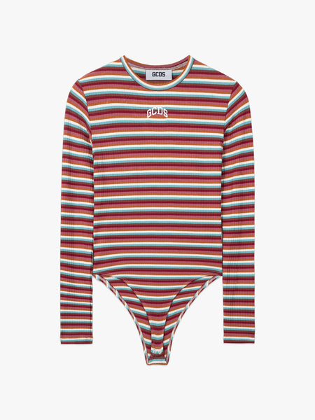 Ribbed Long Sleeve Bodysuit Rio Red | GCDS Sito Ufficiale