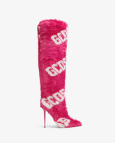 Faux Fur Logo Boots - Archive | GCDS