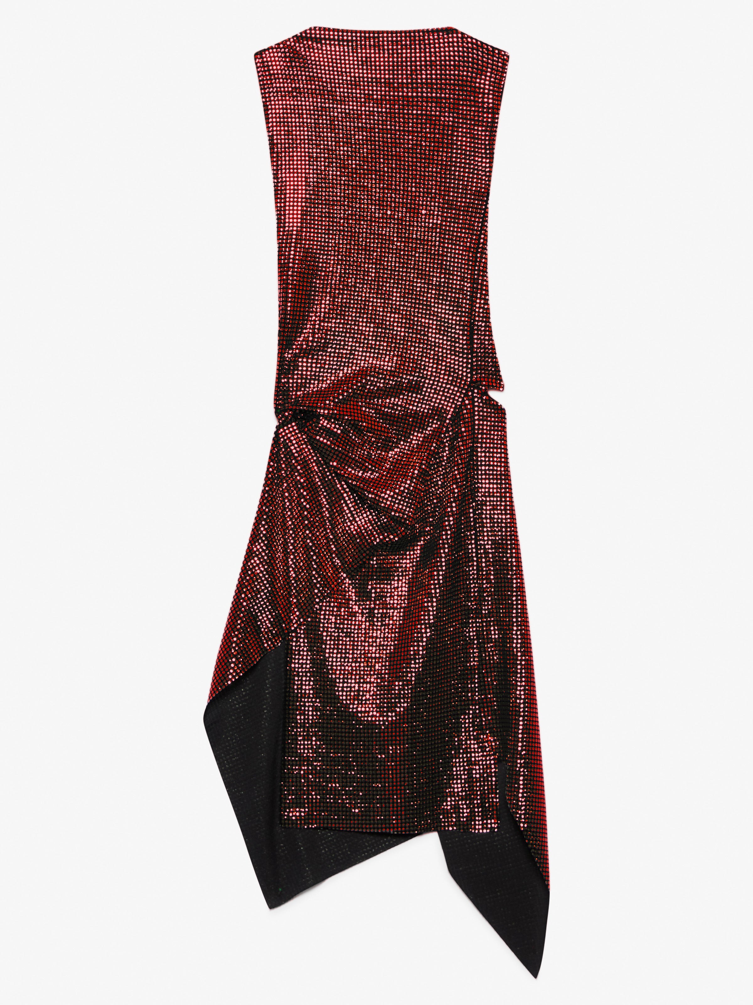 Sparkling Asymmetrical Midi Dress Red | GCDS Official Website Sparkling Asymmetrical Midi Dress Red | GCDS Official Website