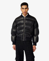 Leather Puffer Bomber - Men