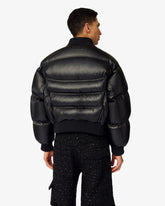 Leather Puffer Bomber - Men