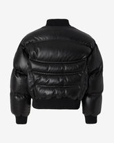 Leather Puffer Bomber - Men