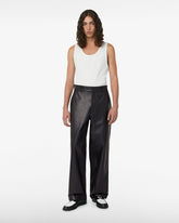 Work Oversized Leather Pants - Women