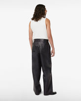 Work Oversized Leather Pants - Women