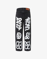 Gcds Graffiti Wide Denim Trousers - Archive | GCDS