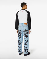 Gcds Graffiti Wide Denim Trousers - Archive | GCDS