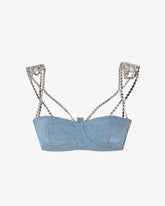 Choker Denim Bra - ALL PRODUCT DISCOUNT | GCDS