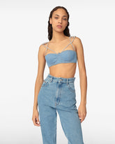 Choker Denim Bra - ALL PRODUCT DISCOUNT | GCDS