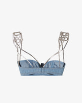 Choker Denim Bra - ALL PRODUCT DISCOUNT | GCDS