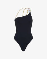 Bling one shoulder swimsuit - Archive | GCDS