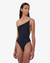 Bling one shoulder swimsuit - Archive | GCDS