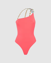 Bling one shoulder swimsuit - Archive | GCDS