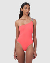 Bling one shoulder swimsuit - Archive | GCDS