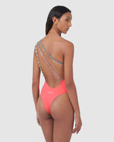 Bling one shoulder swimsuit - Archive | GCDS