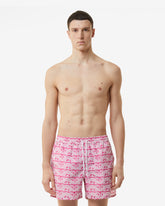 All-Over Waved Logo Print Swim Shorts - Archive | GCDS