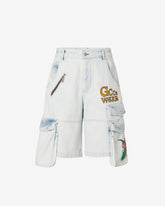 Bleached Embroidered Ultracargo Bermuda - Archive | GCDS