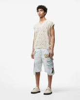 Bleached Embroidered Ultracargo Bermuda - Archive | GCDS