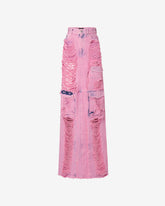 Denim Frayed Ultracargo Long Skirt - Archive | GCDS