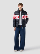 Down Jacket with Band Logo - Black | GCDS