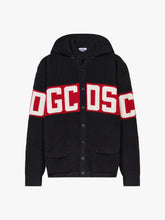 Hooded Jacket with Band Logo - Black | GCDS