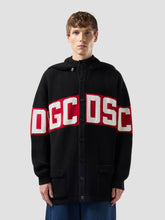 Hooded Jacket with Band Logo - Black | GCDS